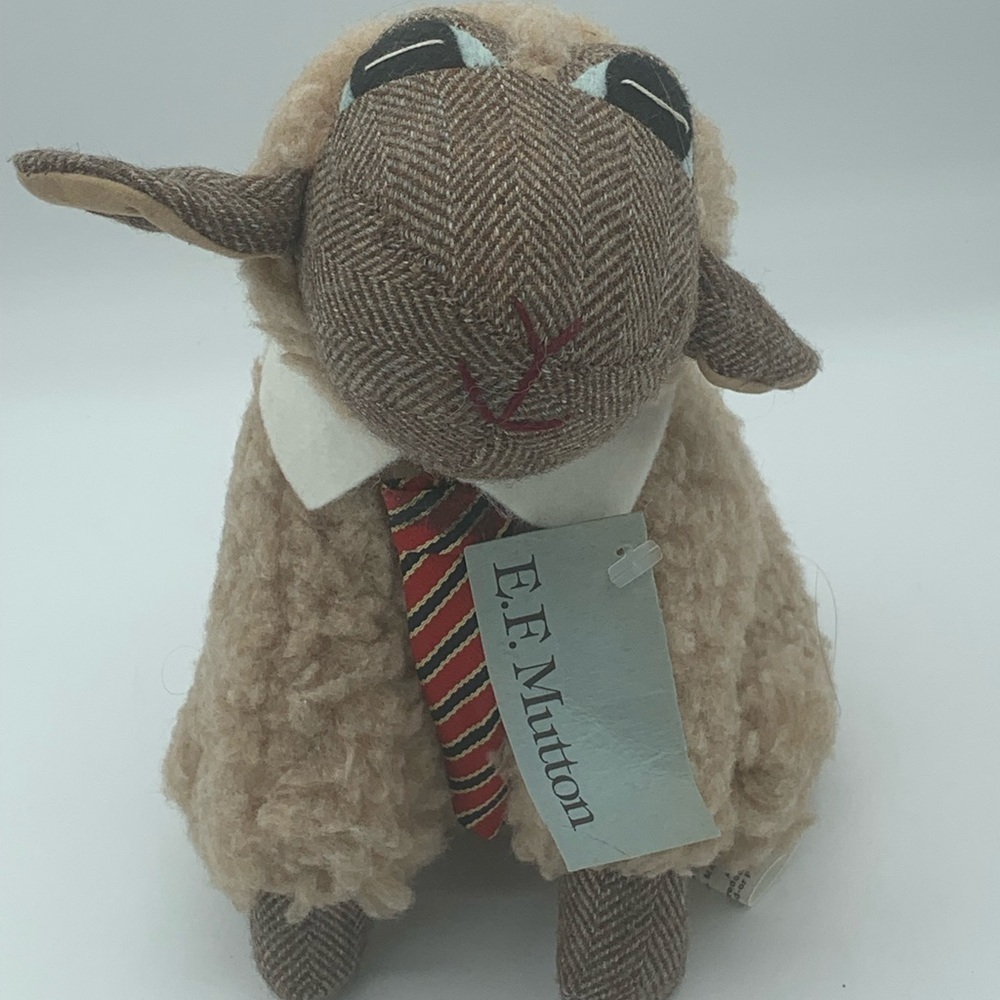 Lamb International E.F. Mutton stuffed Lamb 8” tall Vintage 1985 good cond